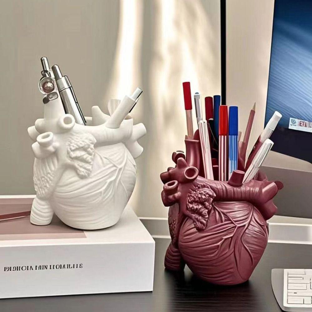Vinyl Herz Kunst Stiftehalter Simulation Schreibtisch Stiftehalter Heim Kunstbedarf