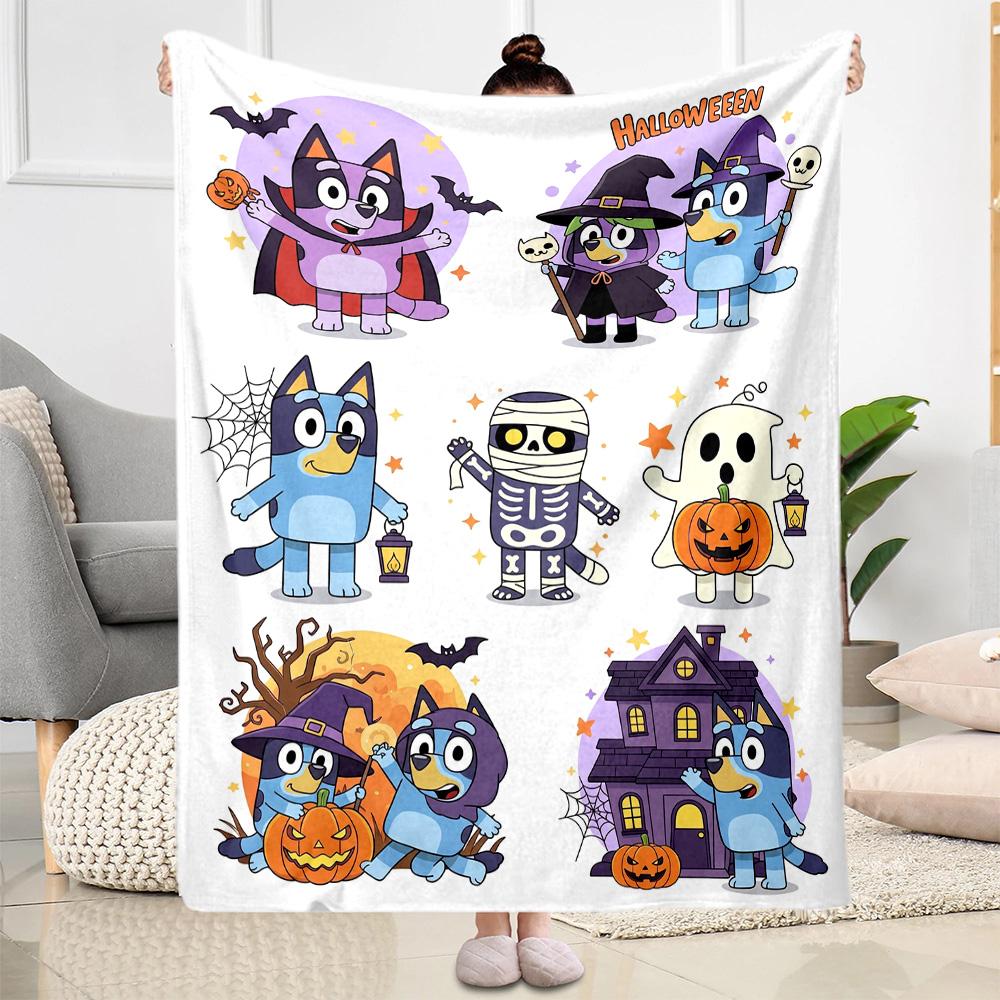 Halloween Costumes Bluey Blanket Durable Comfort Perfect for Chair Bedding Couch for All Seasons Digital Print Gift for Travel Home Birthdays