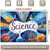 Banner de Educación STEM 2D para Aula de Ciencias con Símbolos Químicos