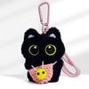 Cute Black Cat Keychain Pendant Backpack Hanging Plush Doll Kitty Cell Phone Charm Bag Keychain Halloween Pendant Keyring Decor