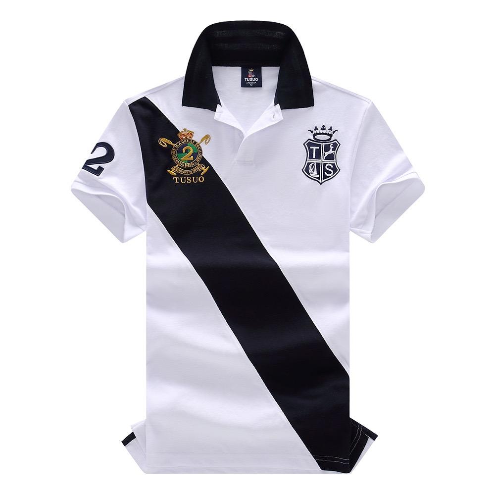 RogueWave Men's Polo Shirt Embroidery Stitching Color Contrast Classic Fashion Original Design Polo Collar Pure Cotton Breathable XS-7XL