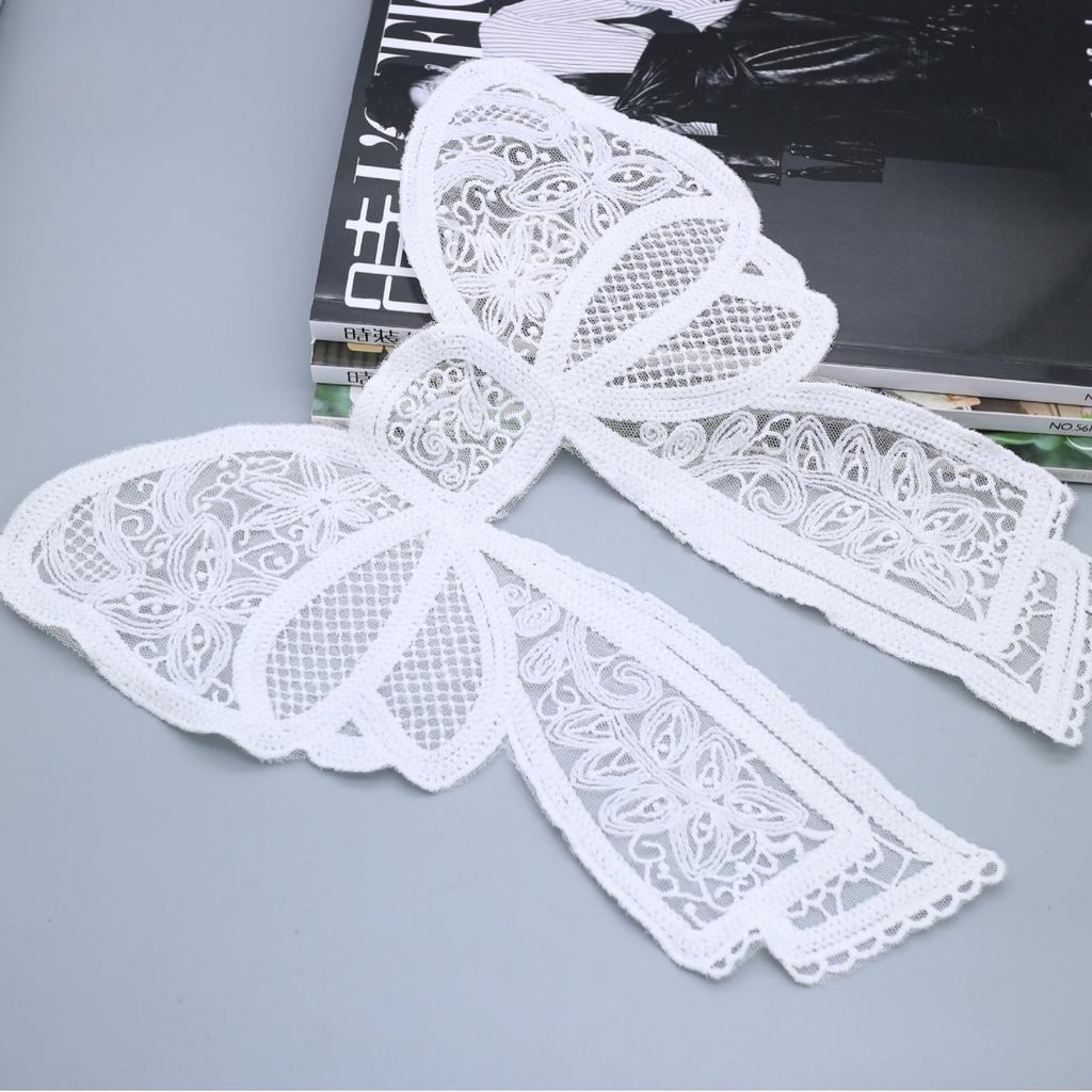 Milk Silk Embroidered Collar Flower, Pocket Decoration Sticker, Clothes Patch Sticker, Flower Bow Clothing Accessories