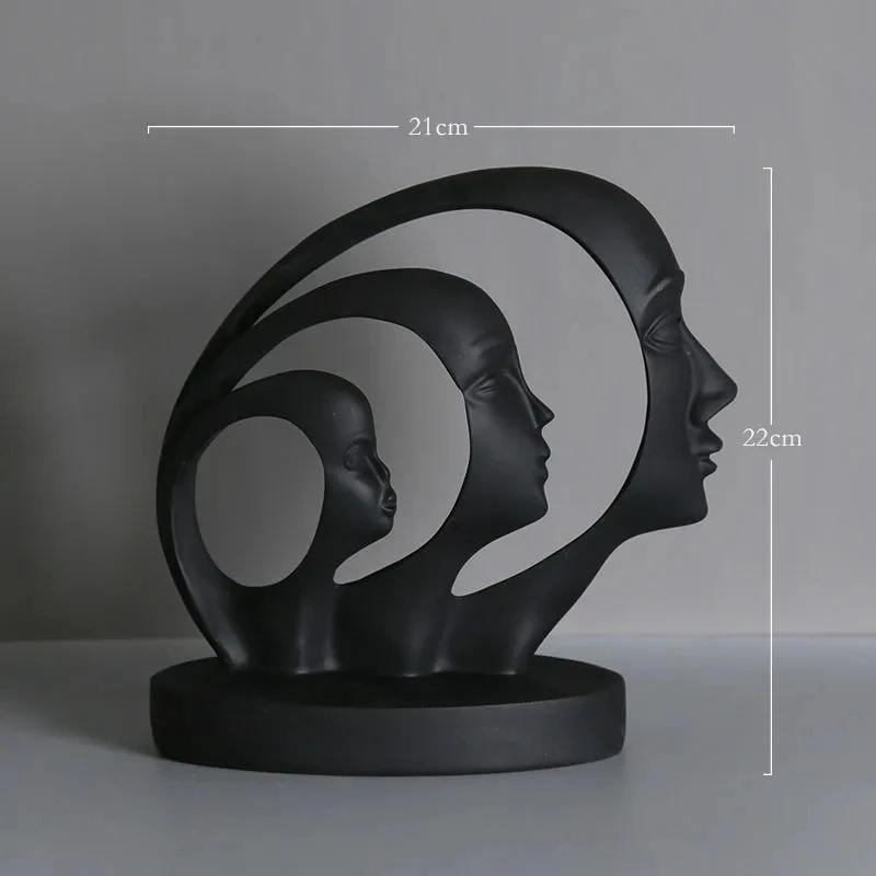 Statue Abstract Resin Desktop Ornaments Sculpture Miniature Figurines Face Character Nordic Art Crafts Office Home