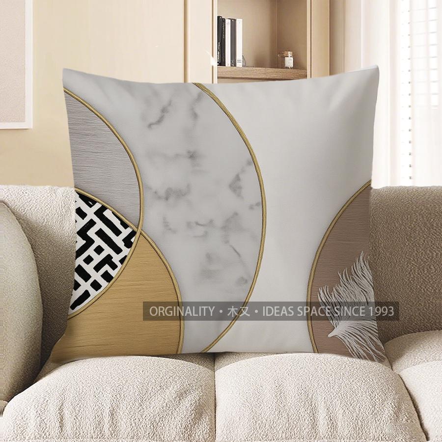 

Home Decor Golden Deer Abstract Pattern Throw Pillow Pattern Cushion Cover Suitable For Sofa Bedroom Car Pillow Cover 40x40cm