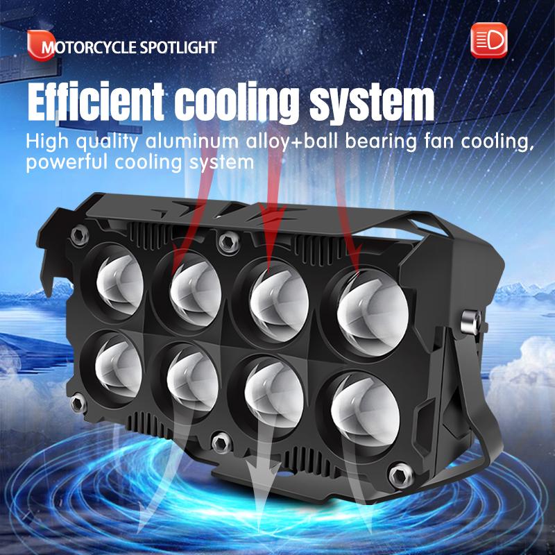 High Power Auxiliary Off-road 8 Lens Spotlight Working Fog Lights 200W Projector Headlight Additional Electric Driving Spot Lamp For Trucks SUV