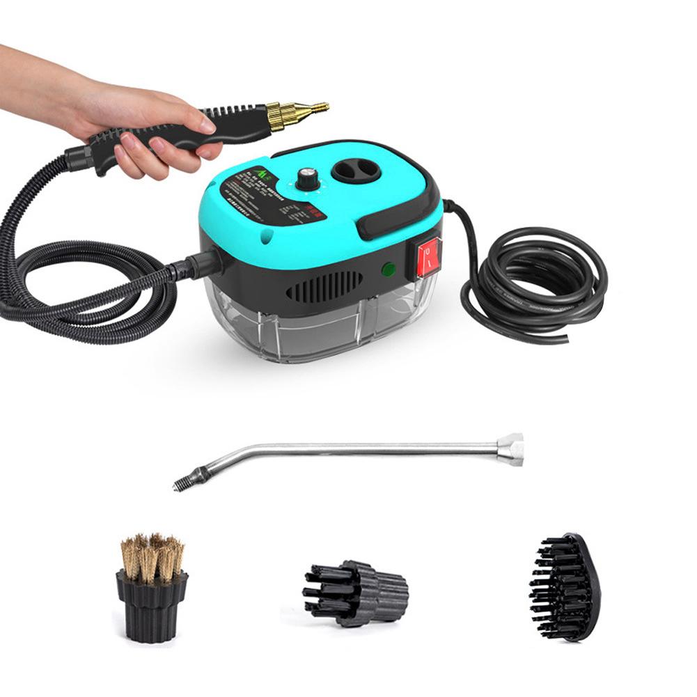 

Электрический ручной пароочиститель мощностью 2500 Вт, паровой очиститель, высокая температура и давление для вытяжки/микроволновой печи/кухонной стены EU&110V небесно-голубой