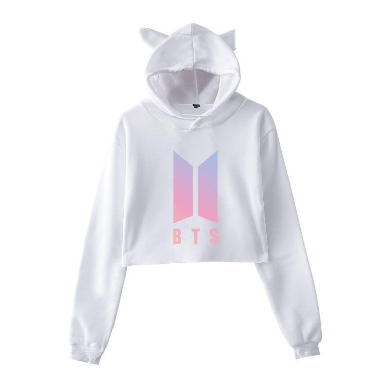 Bts Bangtan Boys Love Yourself Tear Navel Hoodie With Cute Cat Ear Design In Multiple Color Options
