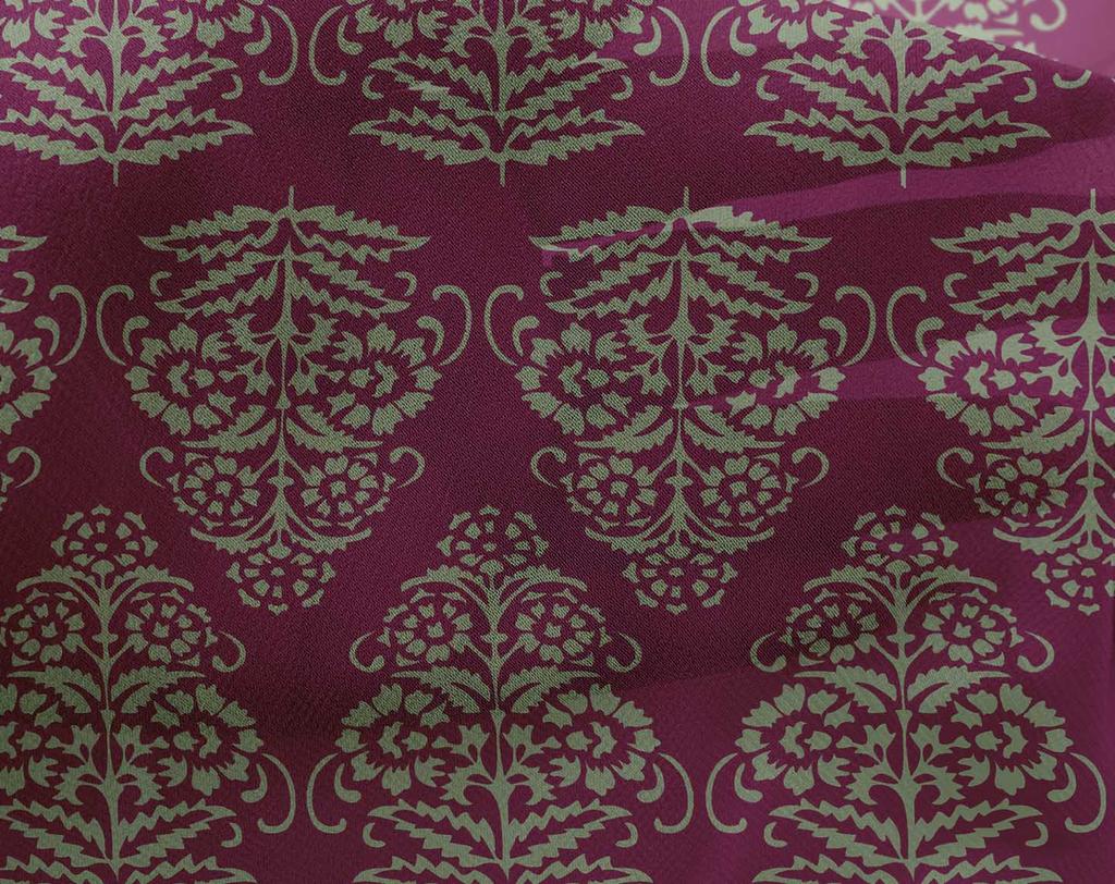oneOone Georgette Viscose Dark Magenta Fabric Block Diy Clothing Quilting Fabric Print Fabric By Yard 42 Inch