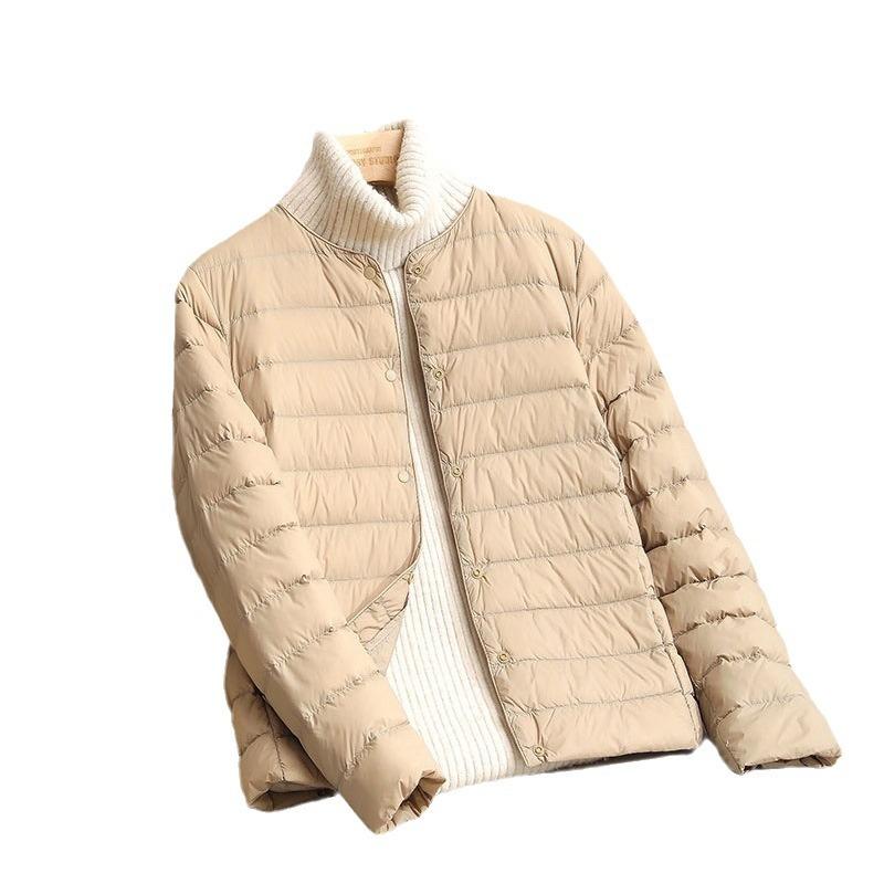 FASHION Light and Thin Down  Women's Short 2025 Winter Round Neck Inner Tank Wear Large Size White Duck Down Warm  Clothes