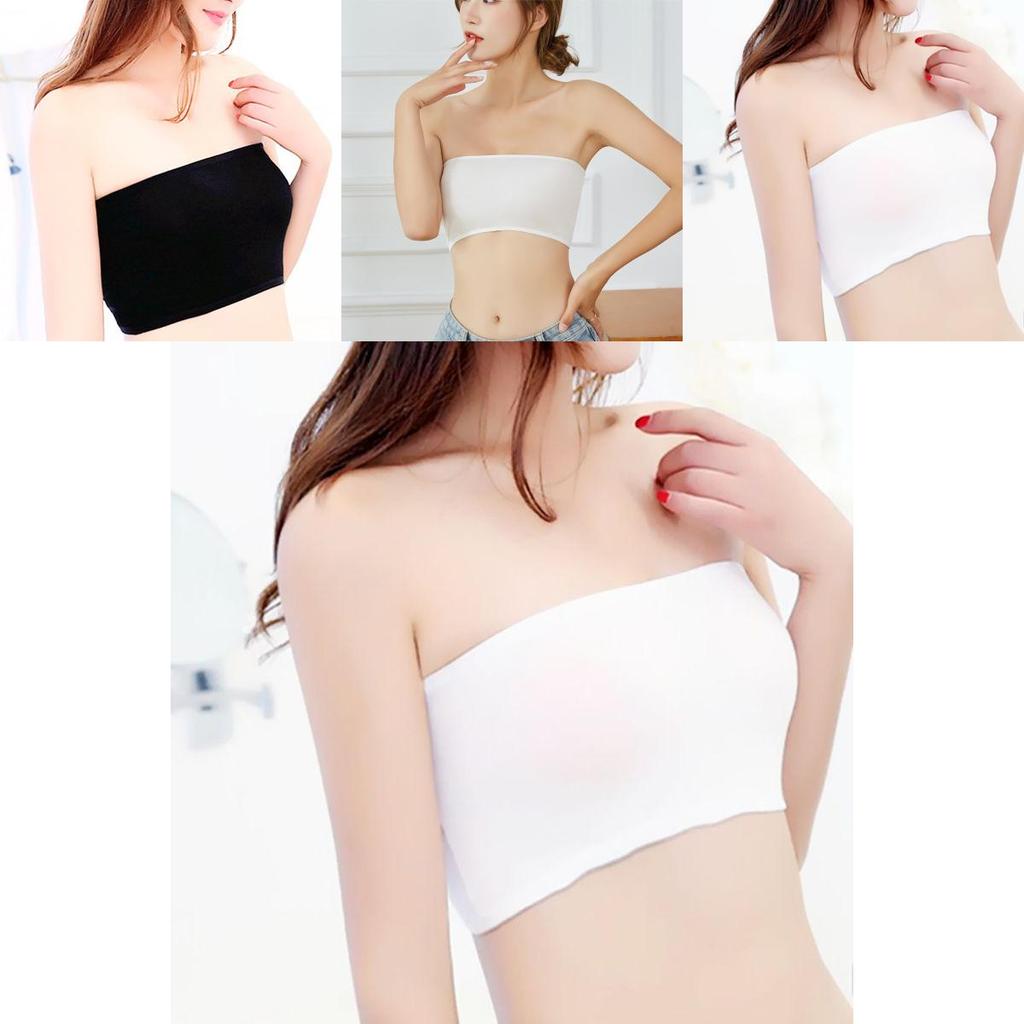 Reggiseno Sportivo Bandeau Senza Spalline Senza Cuciture Comfort Assoluto In Elegante Bianco e Nero
