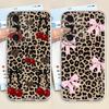 Leopard Print Bow Phone Cover Case for Samsung Galaxy A57 A56 A14 A16 A55 A25 A51 A34 A35 A26 A24 A52 A52 A17 A54 A15 A36 A37