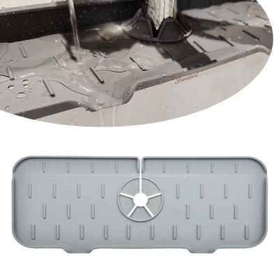 Silikon-Wasserhahn-Absorptionsmatte, Wasser-Spritzfänger-Matten, Waschbecken-Spritzschutz, Abfluss-Pad, Waschbecken-Arbeitsplatten-Schutz, Badezimmer-Desktop-Zubehör