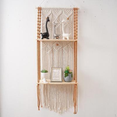 Estantes flotantes para decoración de pared, de doble capa, tejidos a mano, para colgar en la pared