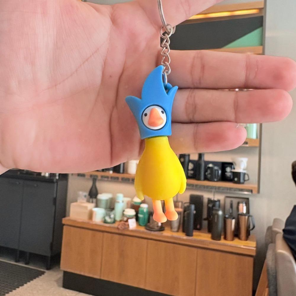 Cartoon Animal Keychain PVC Alloy Duck Keychain Funny Goose Doll  Women Men 2