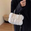JIAERDI Japanese Plush Chain Handbag Women Soft Comfortable Gentle Shoulder Bag Ladies Sweet Cute Elegant Casual Tote Bag 2025