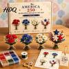 Small 3D Floral Arrangement America 250 Beaded Bouquet DIY Kit 4th of July Patriotic Flower Craft Fantasy Art Kit Handmade Set 1776-2026 Independence