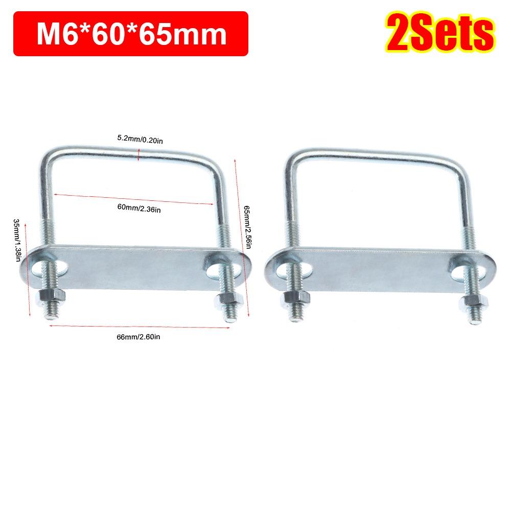 2Sets With Baffle Square Clamp Right Angle U-bolt Squa Bolt New Pipe U-clamp