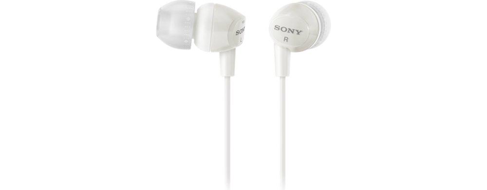 Sony MDR-EX10LP/W White In-Ear Canal Headphones, 9mm Driver, Lightweight, Wired