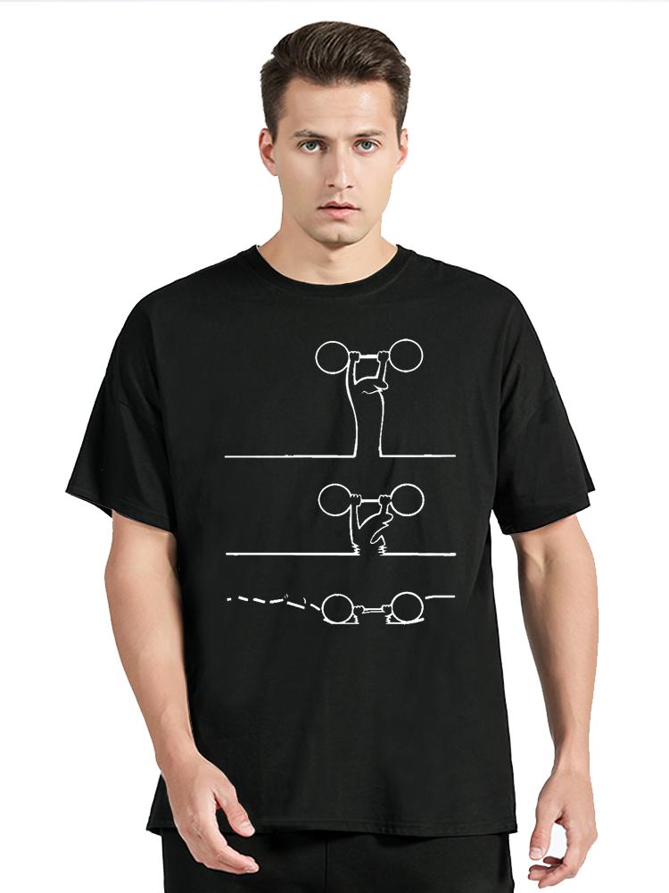 

2026 New Funny La Linea Weightlifting Graphic Fitness Print Tshirt Men and Women Short Sleeved Tops Tshirts Mens Tee S