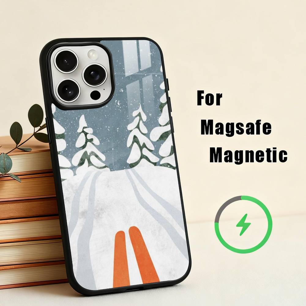 

S-Skiing S-Snow Snowboard Ski art Phone Case For iPhone17,16,15,14,13,12,11 Plus,Pro Max Magnetic For Magsafe Wireless Charging iPhone13