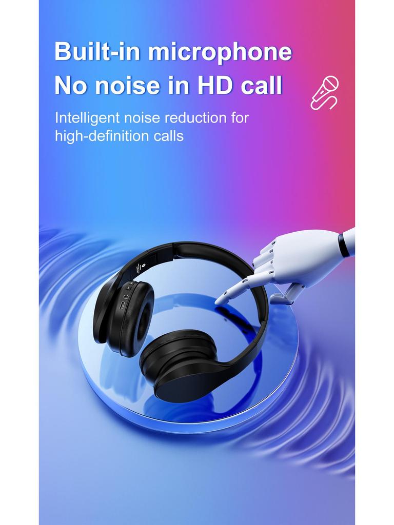 Type-C Wireless Bluetooth Over-Ear Gaming Headset with Heavy Bass Stereo Sound