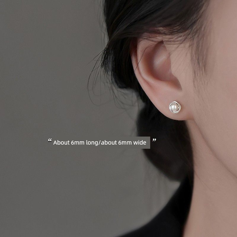 Xiangnan 999 Sterling Silver Best Selling Niche Style Women's Pearl Stud Earrings