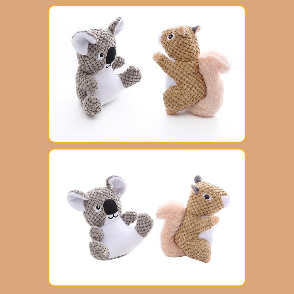 Plüsch-Quietscher-Hundespielzeug, Haustier-Kauspielzeug für Hunde aus Plüsch, Eichhörnchen-Tierspielzeug, interaktives Spielzeug, Beißspielzeug für Welpen