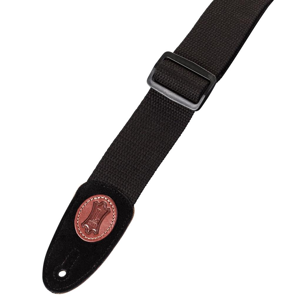 Leathers Signature Series Cotton Guitar and Adjustable Black Levy's Strap, Durable, Comfortable, - (MSSC8-BLK)