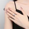 Douyin Live 8 Hearts & Arrows Moissanite Imitation Heart Ring - Women's Adjustable Open Design Fashion Jewelry.