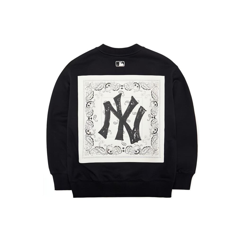 MLB New York Yankees Graphic Print Crewneck Long Sleeve Sweatshirt Unisex sweatshirt Black 3AMTI0121-50BKS