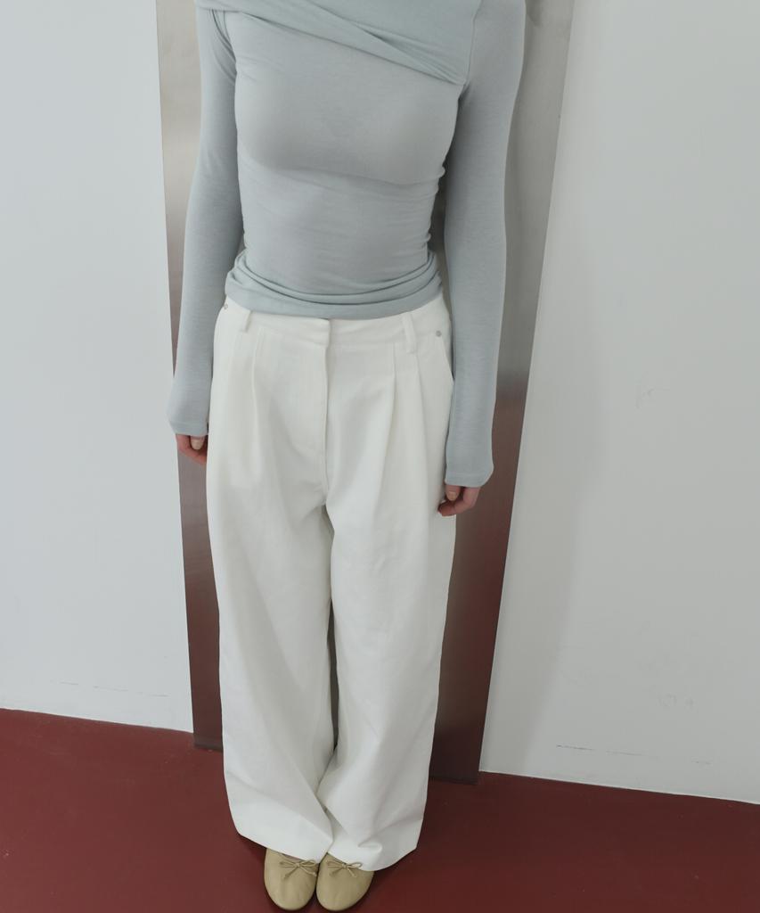 DENOAH Denver Wide Denim Pants (White)