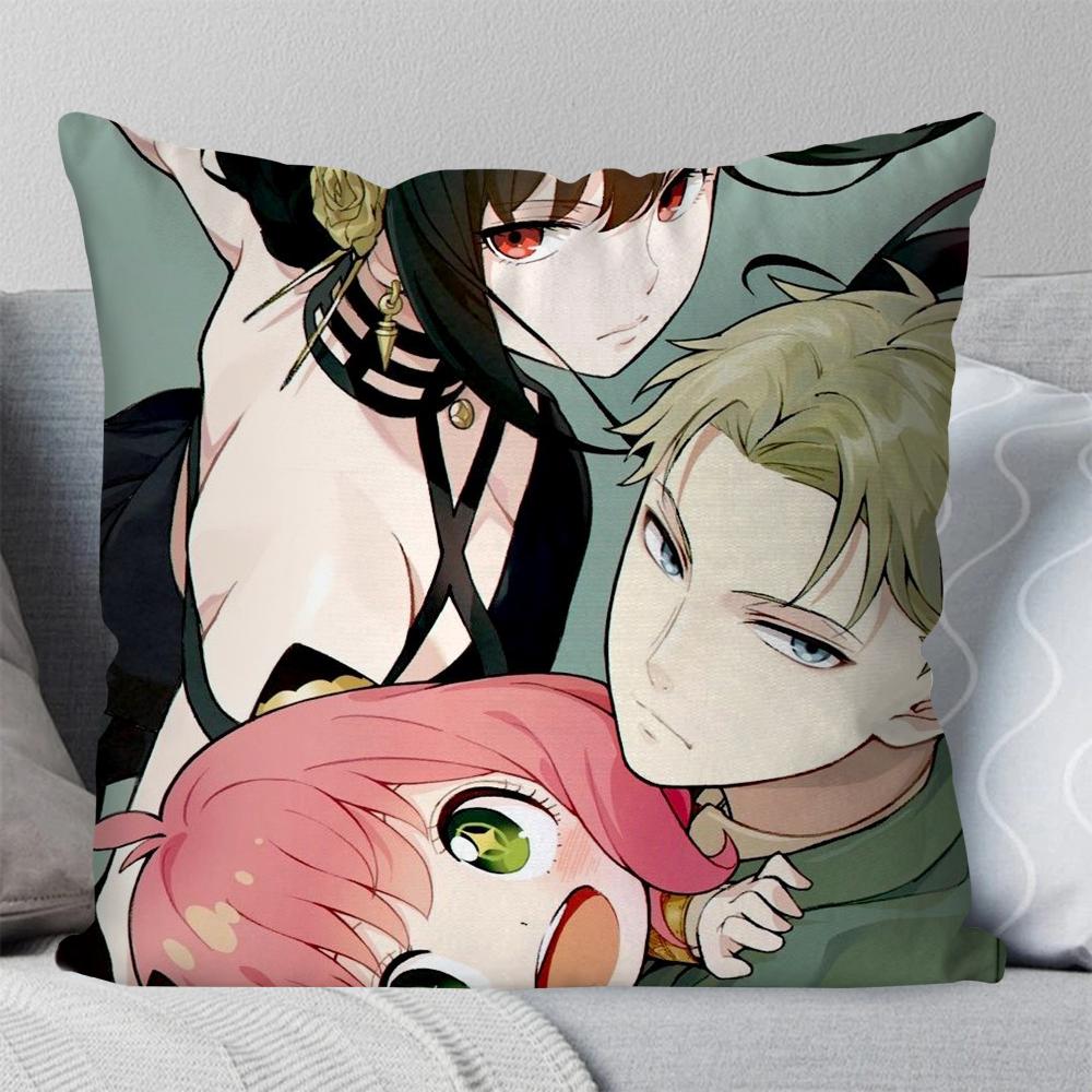 Spy X Family Animation Pillow Case Square Pillow Bedroom Sofa Leisure Comfort Cushion Car Living Room Home Decoration 40X40