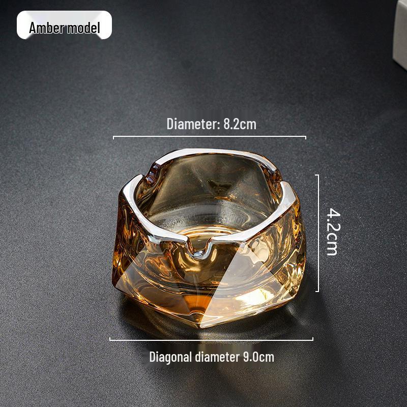 Compact Glass Ashtray for Hotel Rooms, Bedrooms, and Bathrooms