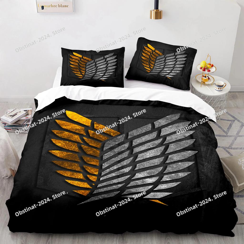 Comforter Anime Attack On Titan Bedding Set Single Twin Full Queen King Size Bedding Set Adult Kid S For Home Textiles