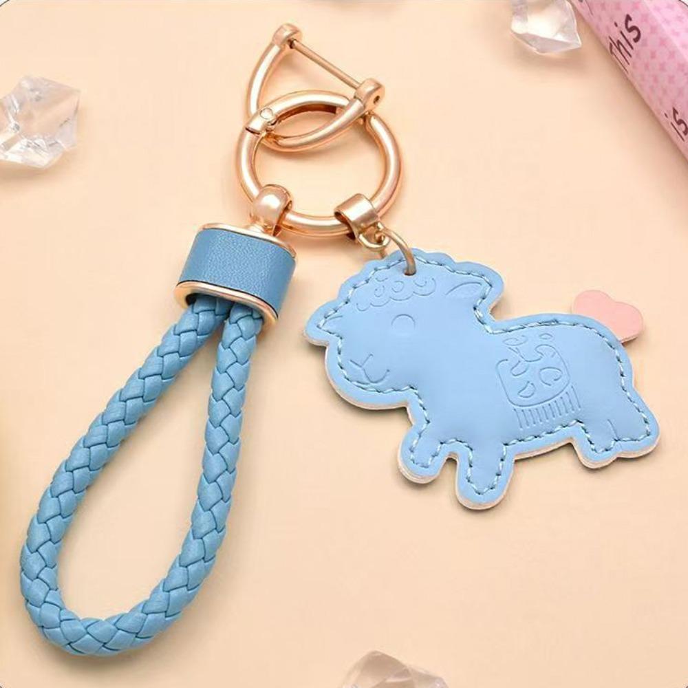 Cartoon Goat Pendant Wrist Strap Lamb Bag Charm Kawaii Goat Car Keychain Year of The Horse