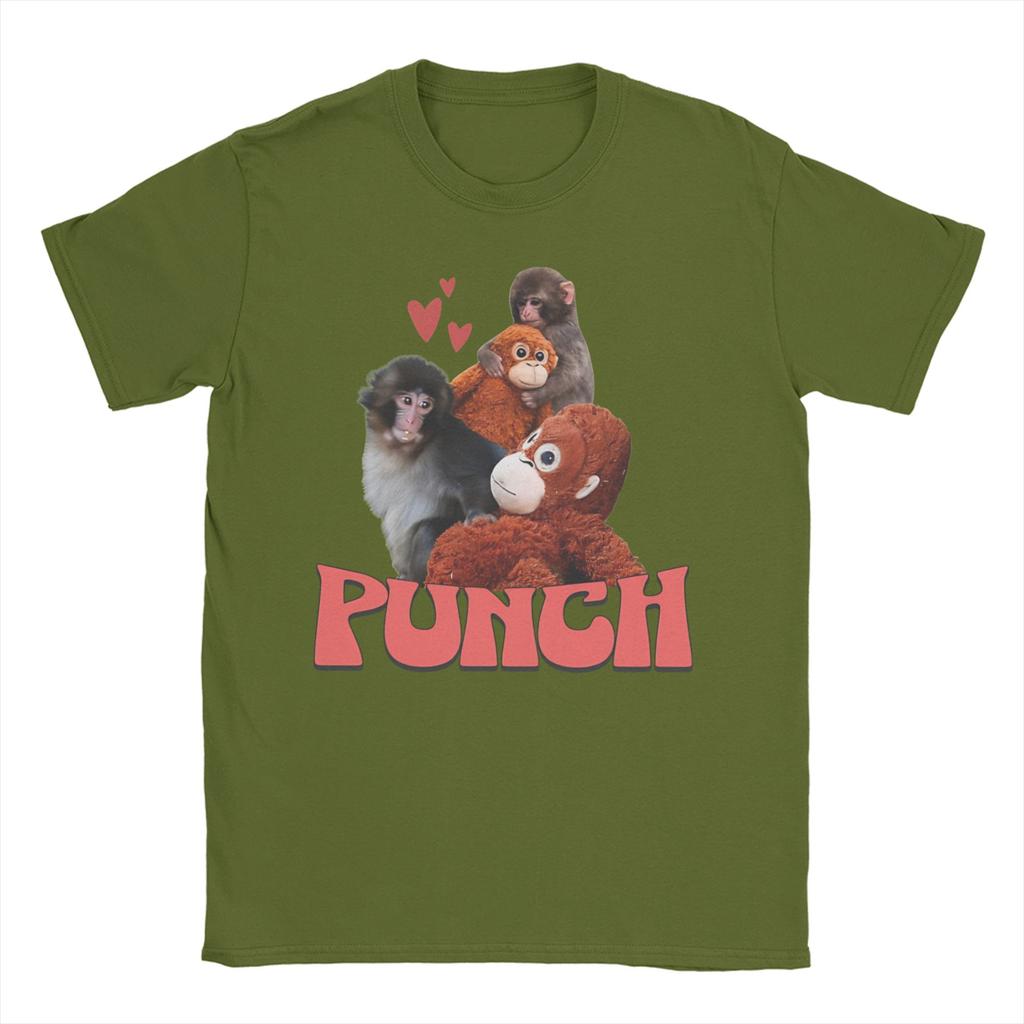 Unisexs TShirt Baby Monkey Punch Cute Monkey Punch Casual Cotton Tees Short Sleeve  T Shirt Crewneck Clothing Original