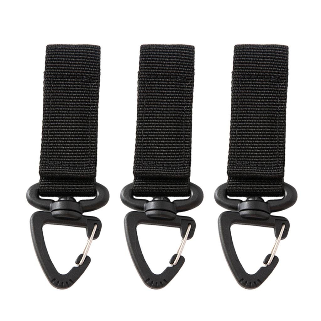 3 Pcs Tactically Belt Hanging Carabiners Hook Belt Clip Key Buckle 360 Degree Rotating Nylon Webbing Buckle Strap Clip