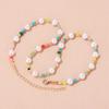 Bohemian ethnic style colored pearl necklace, retro fashion temperament choker beaded collarbone chain