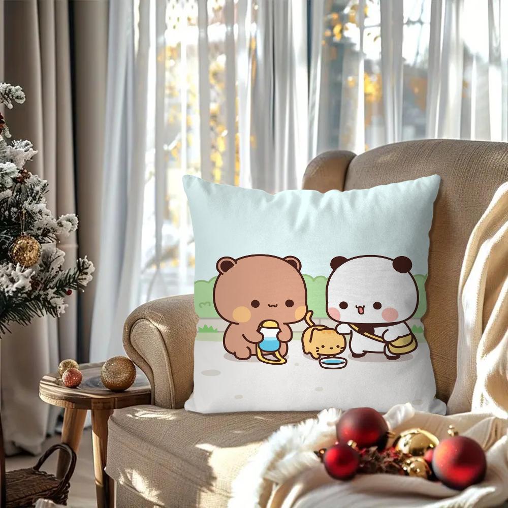 Cartoon One And Two Cloth Animation Pillow Case Square Pillow Bedroom Sofa Leisure Comfort Car Living Room Home Decoration 40X40