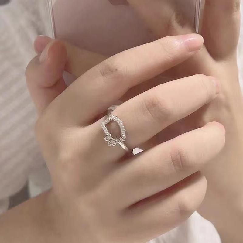 Women Girls Lovely Hello Kitty Children Kids Chain Necklaces Cute Hollowed Kitty  Necklace  Year Christmas Gift Ring