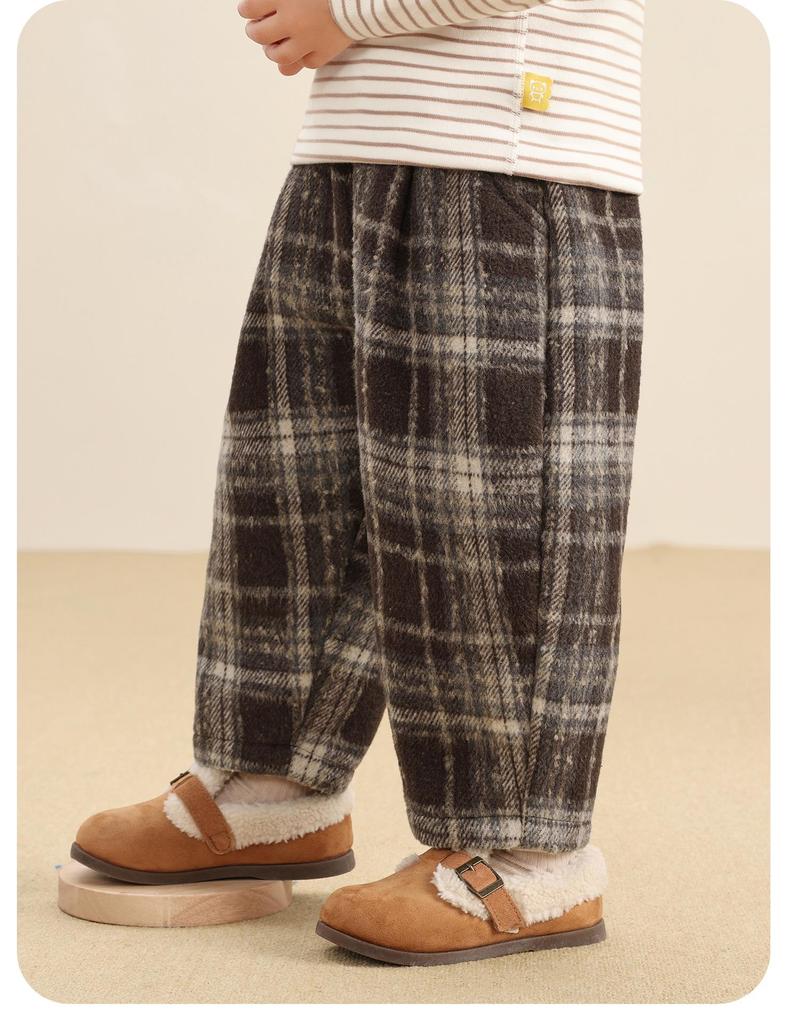 Kaka Panda Kids' Winter Fleece Pants - Cozy Autumn & Winter Wear for Boys and Girls