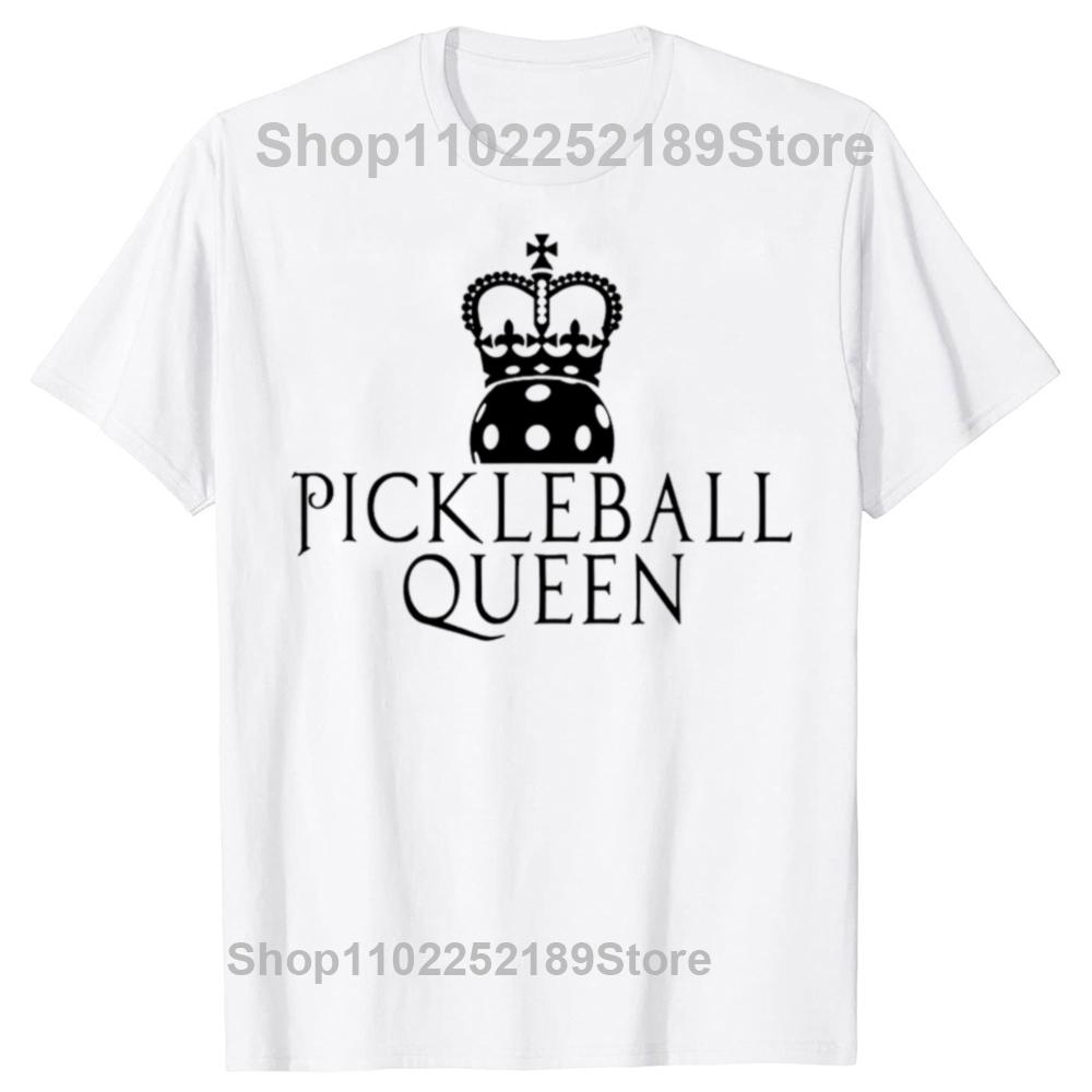 Funny Pickleball Queen Graphic Tshirt Men Women's Fashion Casual Oversized T-shirts Men's 100% Cotton T Shirt