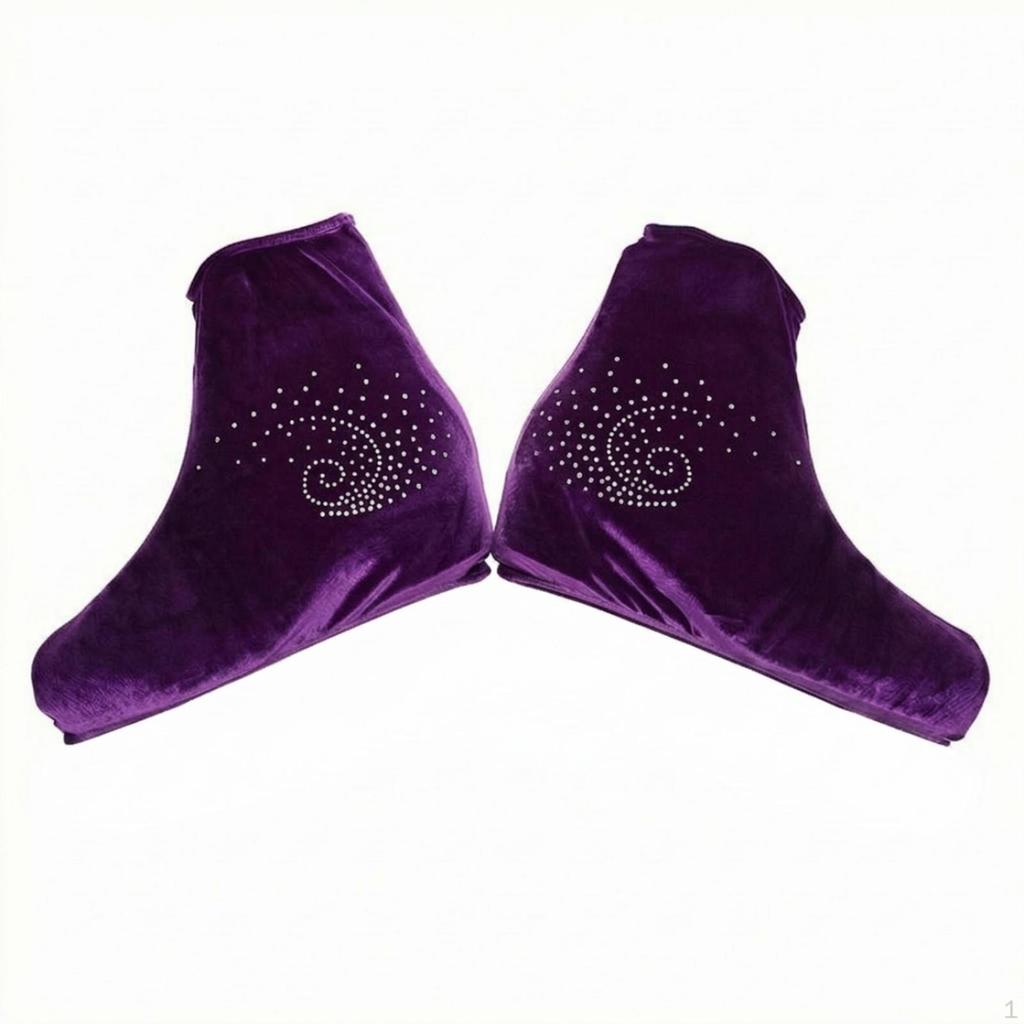 Figure Skate Shoes Cover Elastic Opening Velour Soft Sheltering Gear for Storage, Travel