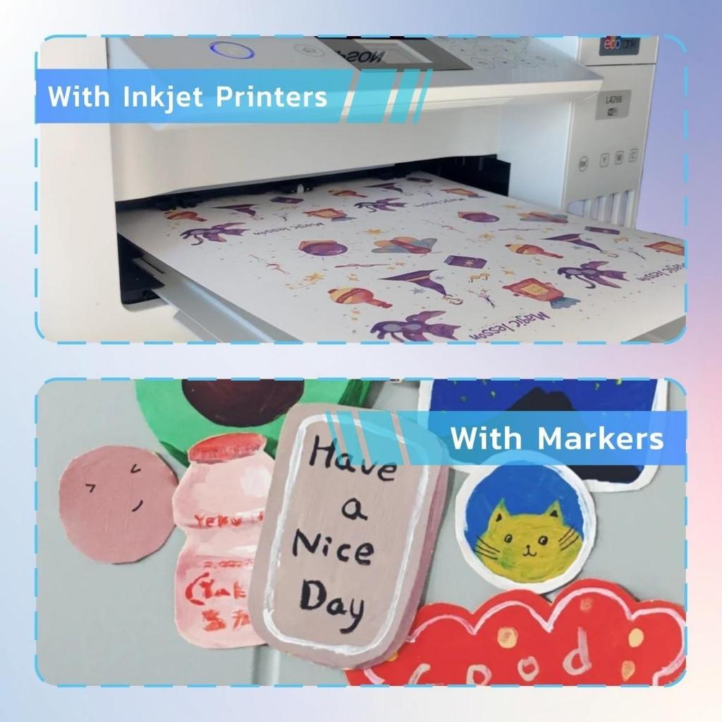 A4 Bedruckbares Weißes Aufkleberpapier, Laser-/Tintenstrahldruck - Matt/Kraft, A4 Größe (8.27''x11.69'')