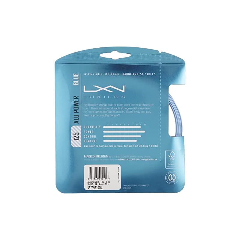 Wilson Luxilon ALU POWER 125 Tenisový výplet (WRZ995100BL) 125 mm (1,25 mm) [Jedna struna] Ledově modrá