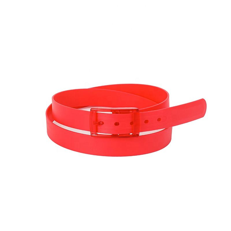 Candy Color Silicone Belt Packaged Plastic Waistband Eco-friendly Rubber Straps for Retail Shops