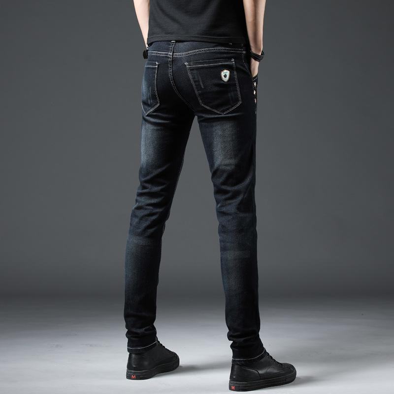 Men's Slim Fit Korean Style Elastic Jeans for Teens - Trendy, All-Match, Long Pants for Spring and Autumn