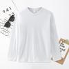 Women Men Long Sleeve Sweatshirt Breathable Soft Solid Color Spring Autumn Casual O-neck Loose Pullover Shirt