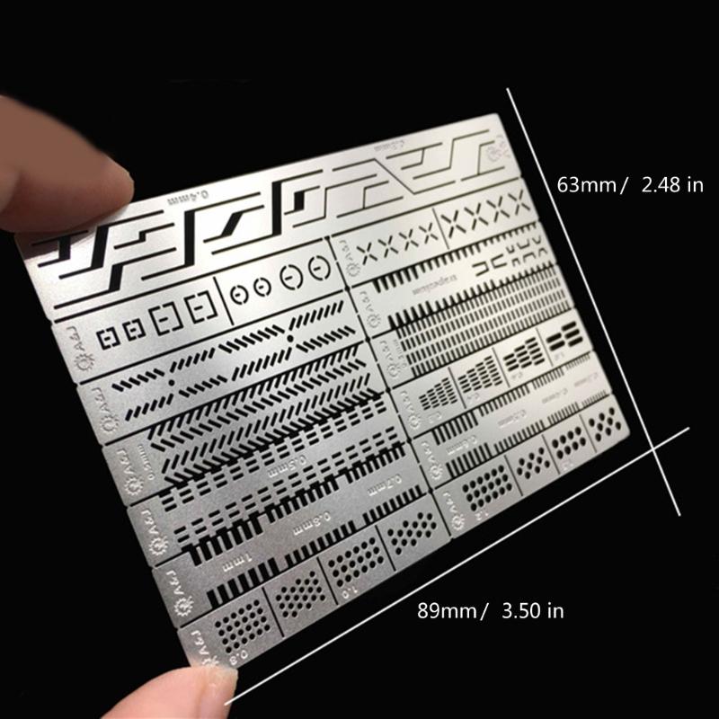 12 In 1 Steel Carving Ruler  Drill Hole Detailers Scribes Line Stencil For Model Detailing Precise Craft Tool