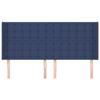 VidaXL Tête de lit avec oreilles Bleu 183x16x118-128 cm Tissu3120034